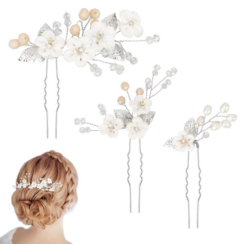 Wedding, Bridal, and Prom Hair Accessories - Flower and Pearl Hair Clips, Rhinestone Hair Pins, Hair Pieces for Brides and Bridesmaids