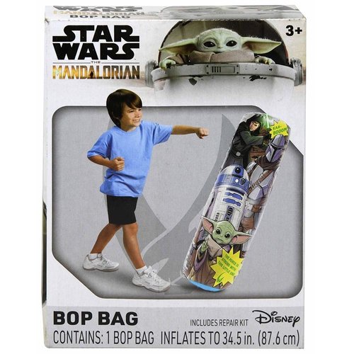 Baby Yoda Store Mandalorian Bop Bag for Kids - Star Wars Toy Bundle with Baby Yoda Punching Bag for Outdoor Play Plus Mandalorian Stickers and More (Mandalorian Punching Bag for Kids)