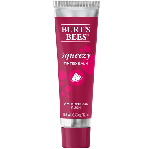 Burt's Bees 100% Natural Origin Squeezy Tinted Lip Balm, Watermelon Rush, 0.43 Ounce Squeeze Tube