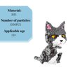 ISeeSee Mini Cat Building Blocks Pet Building Toy Bricks Micro Mini Blocks 3D Puzzle Building Blocks Set Toys Gifts for Kids or Adult (Cat Gray 1300PCS)