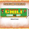 QOUBAI Chili Cook Off Banner, Green, 71 x 24 Inches, Premium Material, for Mexican Fiesta, Cinco De Mayo, Party Supplies