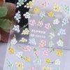 5D Embossed Flower Nail Stickers for Nail Art Supplies 5D Acrylic Carved Flower Nail Decals Cute Petals Nail Art Stickers Floral Nail Sticker Nails Stickers Colorful Flower Stickers for Nails Design