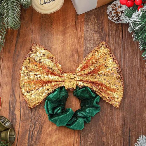 Gortin Bow Hair Scrunchies Sequins Bowknot Hair Ties Hair Elastic Bands Scrunchy Hair Rope Ponytail Holders Irish Day Hair Accessory for Women and Girls