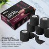 Self-Adherent Cohesive Bandage - Black Medical Wrap - 6 Rolls 2" Wide x 5 Yards Sports Tape for Medical Use, Sports, First Aid and Helps Protect Skin