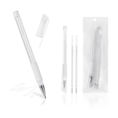 2pens and 4 refills White Microblading Marker Pen Eyebrow Permanent Marker Pen for Permanent Makeup, Point-and-Line Design Pen