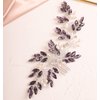 Xerling Vintage Hair Comb Brides Wedding Purple Crystal Hair Accessory Bridal Headpiece Pearl Hair Piece Jewelry (Purple)