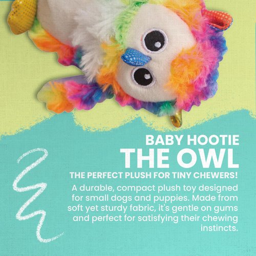 SnugArooz Baby Hootie The Owl – Crinkle & Squeak Dog Toy with Repair Patch – Soft Plush for Engaging - Endless Fun for Small Dogs and Puppies