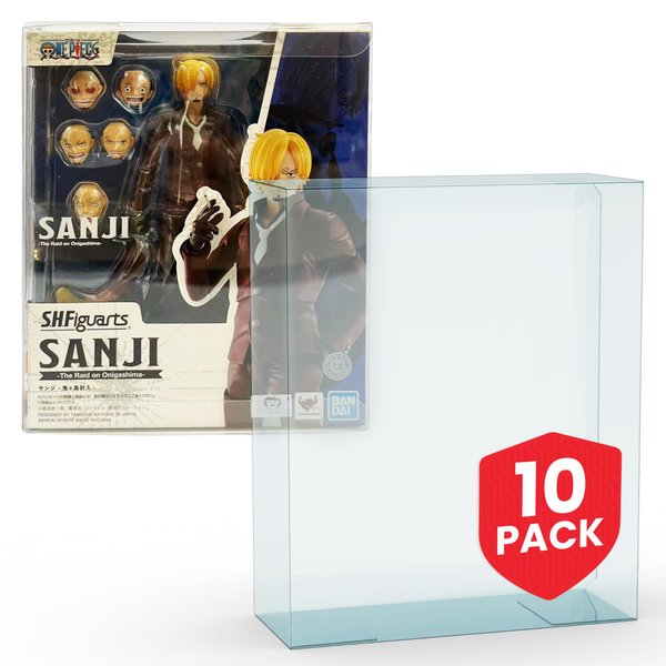 EVORETRO SH Figuarts Sanji PET Storage Case Protector Pack of 10 - 0.40MM Thick Crystal-Clear Display, Archival Grade Durable Impact-Resistant Action Figure Display Case