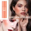 Cream Blush Stick with Brush,Waterproof Multi Cream Blush Stick Makeup,Lightweight,Long-lasting,2 in 1 Multi Stick Blush for Cheeks & Lip Tint & Eyeshadow Makeup(#03 Coral Orange)