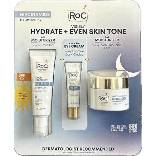 RoC Multi-Correxion Anti-aging Bundle | Daily Face Moisturizer with SPF 30 (1.7 oz) + Facial Nigh...