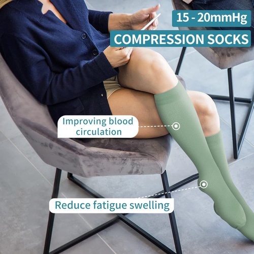 BLUEENJOY Compression Socks for Women & Men (3 pairs) - Best Support for Nurses, Running, Hiking, Recovery & Flight Socks