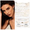 DAGEDA 10Pcs Glitter Freckles Tattoo Stickers, Face Temporary Tattoos Metallic Flash Stickers, Waterproof Tattoo Glitter Flash Tattoo Makeup Sticker For Halloween, Party, Masquerade