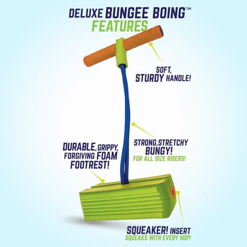 Jumparoo Deluxe Bungee Boing Foam Bouncing Toy - The Squeakiest, Easiest Pogo Stick Ever! for Kids 3 Years & Up, Pogo Stick