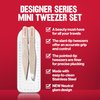 Revlon Designer Series Mini Tweezer Set, Hair Removal Tool Kit with Mini Slant-tip and Point Tip Tweezers, Portable and Easy to Use Made with Long Lasting Stainless Steel, 1 Count