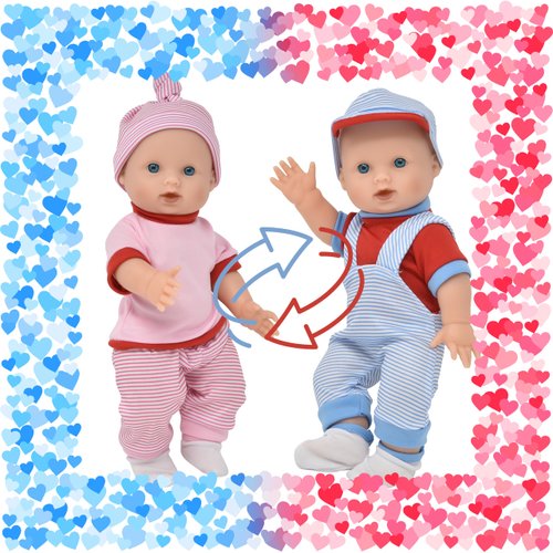 Gift Boutique Realistic Baby Doll with Clothes & Accessories for Girls & Boys, 12 Inch Newborn Baby Doll with Pink Change of Clothes Diaper Baby Bottle Feeding & Caring Set for Toddlers & Kids Age 3-6