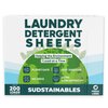 Eco Friendly Laundry Detergent Sheets (100 sheets 200 loads) - Plant based Free and Clear Strips for HE machine, travel, home clothes washing (Fresh Linen)
