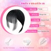 Hair Toppers for Thinning Hair Bangs Hair Clip in Extensions,Top Hair Pieces French Hair Bangs Fringe Hair Extension One Piece Clip on Front Bangs Hairpiece Forehead Topper for Girls Women,Black