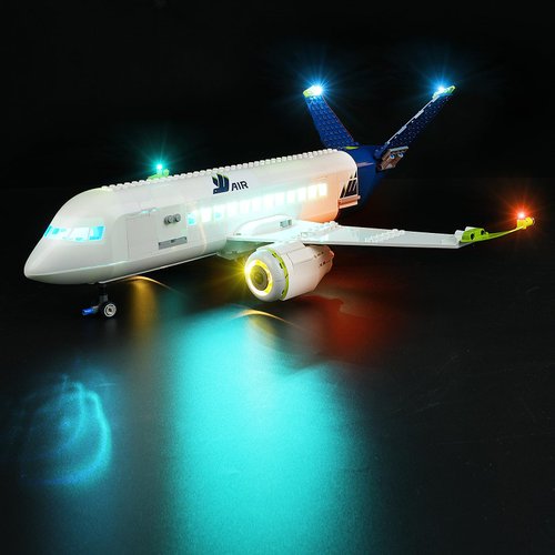 DALDED LED Lighting Kit for Lego City Passenger Airplane 60367 Building Toy Set, LED Light Compatible with Lego 60367 Building Block Models (Not Include Set)