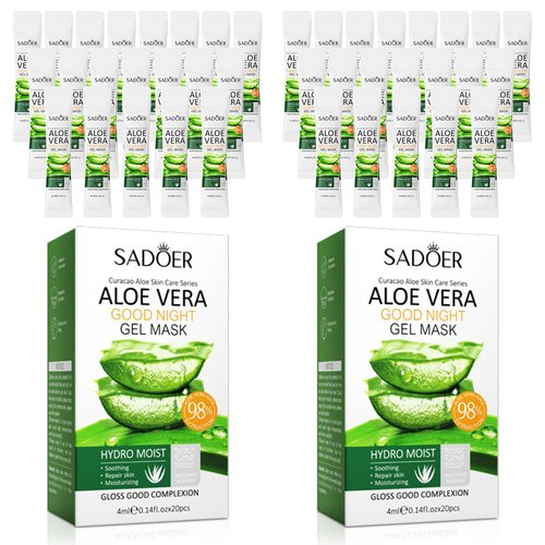 40 Packs Aloe Firming Sleeping Mask, Wash-Free Anti Aging Moisturizing Face Mask, Smooth & Tight Skin, Easy to Carry, Individual Packaging