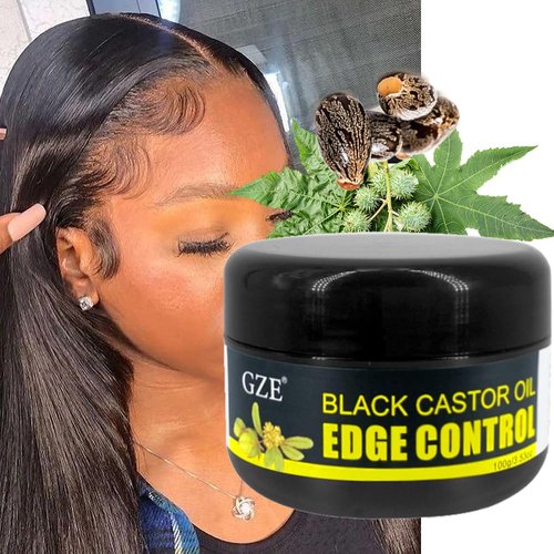 Black Castor Oil Extra Hold Braid, Loc, Twist Gel - Tames Frizz & Controls Edges No Flaking No White Residue Prevent Breakage Hair Edge Booster with Coconut Oil for Black Hair 4c Women