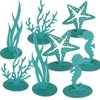 8 Pcs Green Mermaid Party Decoration DIY Felt Table Centerpiece Under The Sea Party Decorations for Ocean Theme Girl Little Mermaid Birthday Baby Shower Party Supplies