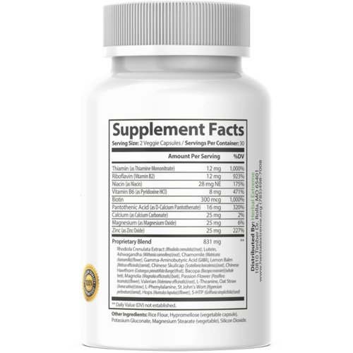 Anziafen Mood Modifying Herbal Supplement 60 Capsules 831 mg Crenulata Extract, Lutein, Ashwagandha, Chamomile, Gaba, Lemon Balm, Chinese Skullcap