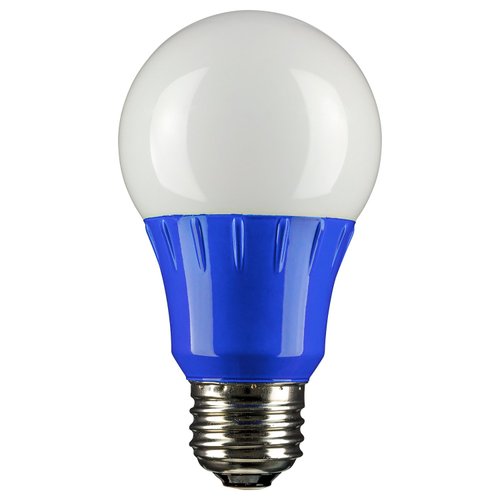 Sunlite 80145 A19 Colored Light Bulb 3 Watts (25w Equivalent), E26 Medium Base, Non-Dimmable, UL Listed, Party Decoration, Holiday Lighting, 1 Count, Blue