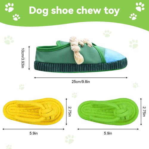 Zhanmai 4 Pieces Dog Shoe Chew Toys Puppy Chew Shoe Dog Chew Toy Sandal Durable Dog Squeaky Mini Sneakers Shoes Decoy Sandal Squeaky Chews Plush Shoes Toys for Dogs