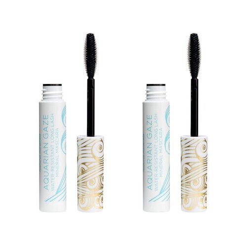 Pacifica Beauty Aquarian Gaze Water Resistant Long Lash Black Mascara, For Volume and Length, Vitamin B + Coconut, Silicone, Sulfate + Paraben Free, Vegan and Cruelty Free, Pack of 2