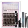 DAODER Lash Extension Kit with Bottom Lashes 50D D Curl Light Volume Lash Clusters with Bond Seal And Lash Remover Fluffy Eyelash Extenstion Kit DIY Individual Lashes(50D + Bottom Lash Clusters Kit)