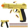 DaoDaoZhu Soft Bullet Toy Gun Shell Ejecting with 48 Bullets, Gold Toy Guns for Boys, Toy Pistol Fidget Gun, Realistic Play Gun Model, Halloween Christmas Birthday Gifts for Boys Kids Adults Age 8+