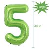 Tellpet Number 5 Balloon, 5th Birthday Party Decorations for boy kids, Green, 40 inch