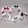 Jinshining Black Women Girls Lolita Headband Lace Bow Hair Band Maid Anime Cosplay Headwear Ribbon Bowknot Cute Hair Band Party Hair Accessories Women's Fashion Headbands Maid's Headband