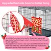 Terossy Rabbit Hay Feeder, Hanging Guinea Pig Hay Feeder Bag for Bunny Chinchilla Hamster with Back Hooks, 2 Holes, 9.8x11.4Inch