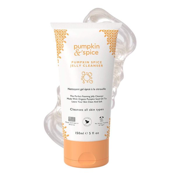 Pumpkin Spice Facial Jelly Cleanser - Removes Makeup, Excess Oil, Impurities, Acne, Breakouts, Reduce Acne, Natural Organic Pumpkin Seed Oil For All Skin Types 5 fl oz