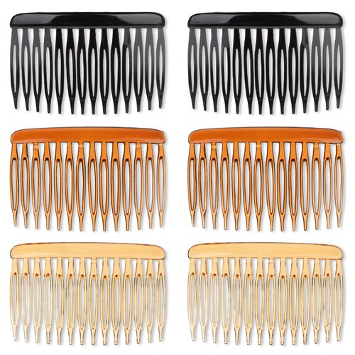 6 Pcs Decorative Hair Combs for Women - 14 Teeth French Twist Transparent Vintage Style Bridal Hair Clips and Pins