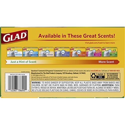 Glad OdorShield Gain Original Tall Kitchen Drawstring Trash Bags 13 gal 50 ct
