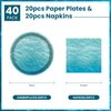 40 Pcs Ocean Sea Plates and Napkins Party Supplies, Disposable Ocean Waves Paper Plates and Napkins Tableware Set for Baby Shower Ocean Birthday Party Decorations Serves 20