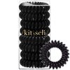 Kitsch Spiral Hair Ties for Women - Coil Hair Ties for Thick Hair | No Crease Hair Tie | Spiral Hair Ties No Damage | Hair Coils & Phone Cord Hair Ties for Thin Hair, Hair Ties Spiral, 8 pcs (Black)