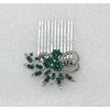 Faship Gorgeous Green Rhinestone Crystal Floral Hair Comb