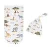 Sweet Jojo Designs Jungle Animals Boy Girl Gender Neutral Unisex Baby Cocoon Swaddle and Beanie Newborn Jersey Set Infant Wearable Blanket Going Home Outfit Set Green Boho Safari Elephant Giraffe