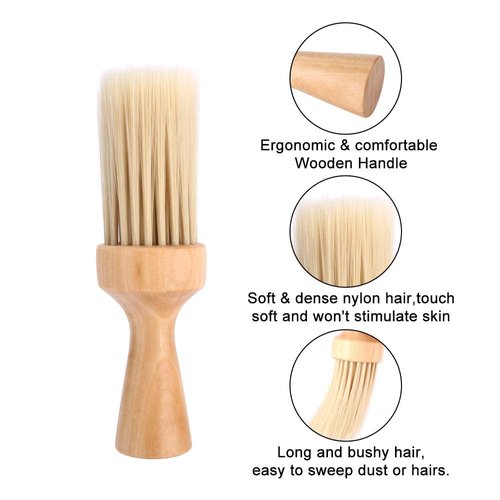 JTQXX Barber Brush, Neck Duster Brush for Hair Cutting, Soft Household Hair Neck Cleaning Brush, Professional Salon Tool (Small)