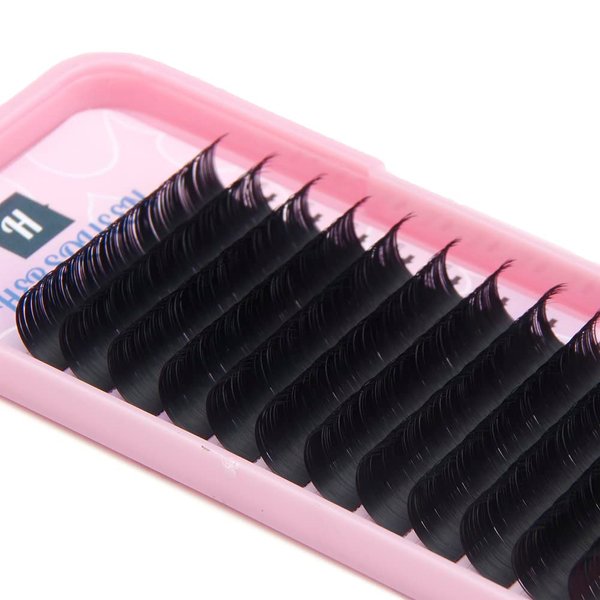 Classic Eyelash Extensions Ellipse Flat Eyelash Extensions 0.25mm C D Curl Salon Lash Tray Mink Lash Individual Lashes Super Matte Black Extremely Soft Professional Salon Use