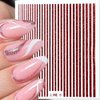 3D Glitter Lines Nail Stickers Holographic Nail Art Stickers Metal Stripe Nail Decals Self Adhesive Geometric Strip Line Nails Stickers Women DIY Nail Supplies,6 Colors/Set