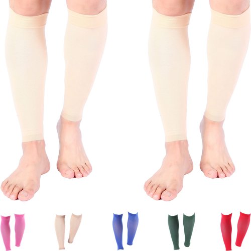 Doc Miller Premium Calf Compression Sleeve 1 Pair 20-30mmHg Graduated Support for Sports Running Circulation Recovery Shin Splints Varicose Veins (2 Pair XXL)