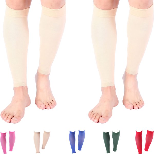 Doc Miller Premium Calf Compression Sleeve 1 Pair 20-30mmHg Graduated Support for Sports Running Circulation Recovery Shin Splints Varicose Veins (2 Pair XXL)