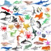 96 Pieces Ocean Sea Animals Toys Plastic Animal Toys Realistic Marine Animal Figurines Mini Animals Figures Bulk for School Educational Party Easter Eggs Stuffers Goody Bag Filler, Various Styles