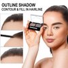 Brow Powder Kit,Long-Lasting Waterproof Two Colors Brow Filler Get Full Defined Natural Brows,Eyebrow Contour Palette with Double-ended Eyebrow Brush,sombra para cejas - Light Brown+Grey