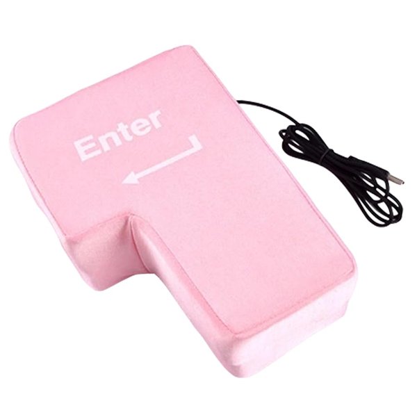 jojofuny Big Enter Key USB Enter Key Desktop Nap Pillow Enter Button for Computer USB Unbreakable Big Enter Button Throw Pillow Desk Pillow for Arms USB Button Cloth Animal Neck Office