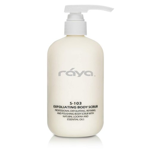 RAYA Exfoliating Body Scrub 16 oz (S-103) | Exfoliating, Refining, and Polishing Body Scrub | Made with Natural Loofah and Essential Oils | Relieves Ingrown Hairs